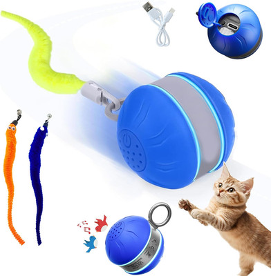 Interactive Cat Toys for Indoor Cats with 3 Mouse Tails,Electric Cat Ball Toy wi