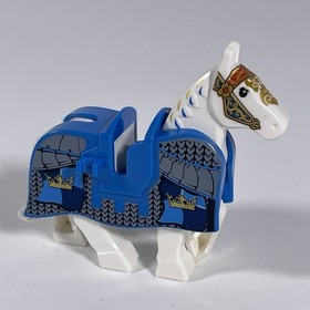 LEGO Castle Dark Blue Horse w/ Printed Armor Barding &ndash; 7093 Skeleton Tower 2007