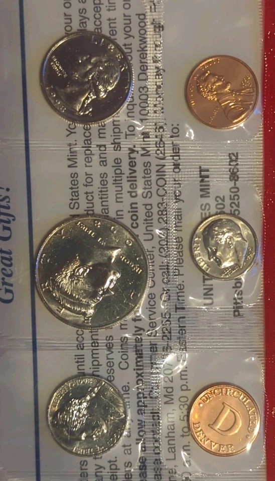 1998 US Mint Uncirculated Coin Set Denver Philadelphia OGP with COA 5c P Toned * - Image 4 of 4