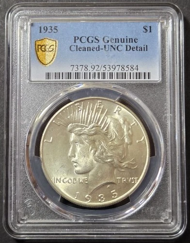 1935 Peace Dollar, PCGS UNC Detail