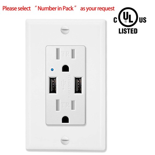4.2Amp Wall Outlet with USB Ports High Speed Receptacle smart chip LED Indicator - Picture 3 of 22
