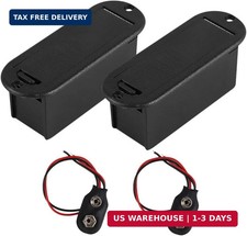 2Pcs 9V Battery Holder Case Box, Replacement Battery Case for Active Guitar Bass