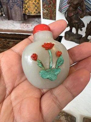 中国　玉石彫刻　鼻煙壷　2点まとめて　C　R5932 中国风翡翠鼻烟壶| eBay