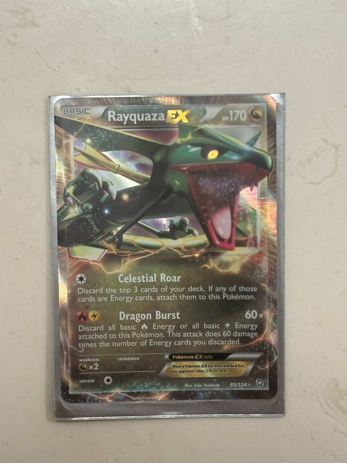 The Pokemon Company Rayquaza EX 85/124 Dragons Exalted Holo Ultra Rare 170HP