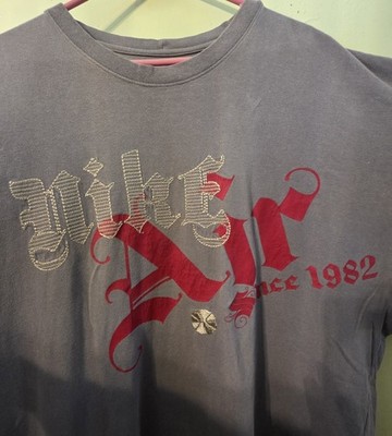 VTG Y2K Nike Air ''Since 1982'' Tee Shirt Mens 2XLT Gray Embroidered Basketball