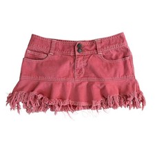 Y2K Abercrombie  Fitch Micro Mini Skirt Raw Hem Low Rise Girls 14/Womens XS