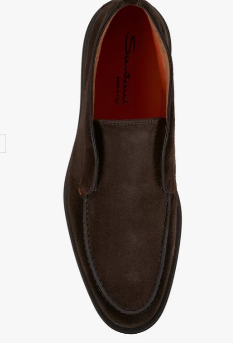 Zapatos sin cordones Santoni Dragon marrón oscuro gamuza cuero para hombre talla US 8 $890 Foto 2 de 4