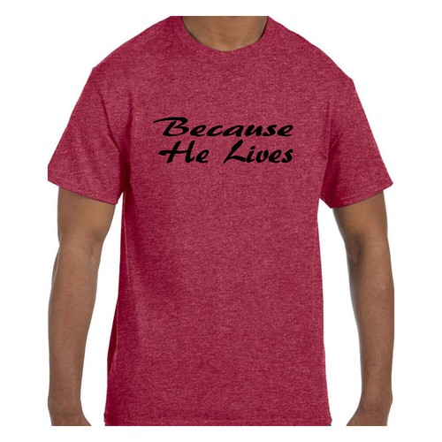 Christian Religious Tshirt Easter Because He Lives Jesus - Picture 10 of 13