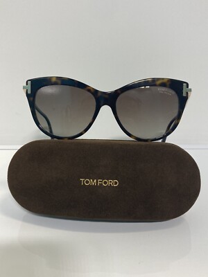 New Tom Ford Kira TF821 52h Havana Polarized Cateye Acetate Woman s Sunglasses
