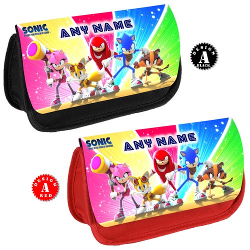 SONIC Hedgehog Personalised Pencil Case Kids School Any Name Make Up DS Bag Gift - Picture 5 of 8