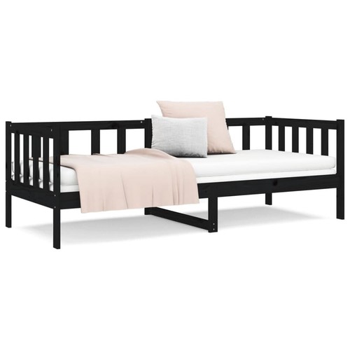 vidaXL Day Bed without Mattress Black 90x190 cm Solid Wood Pine - Picture 5 of 13