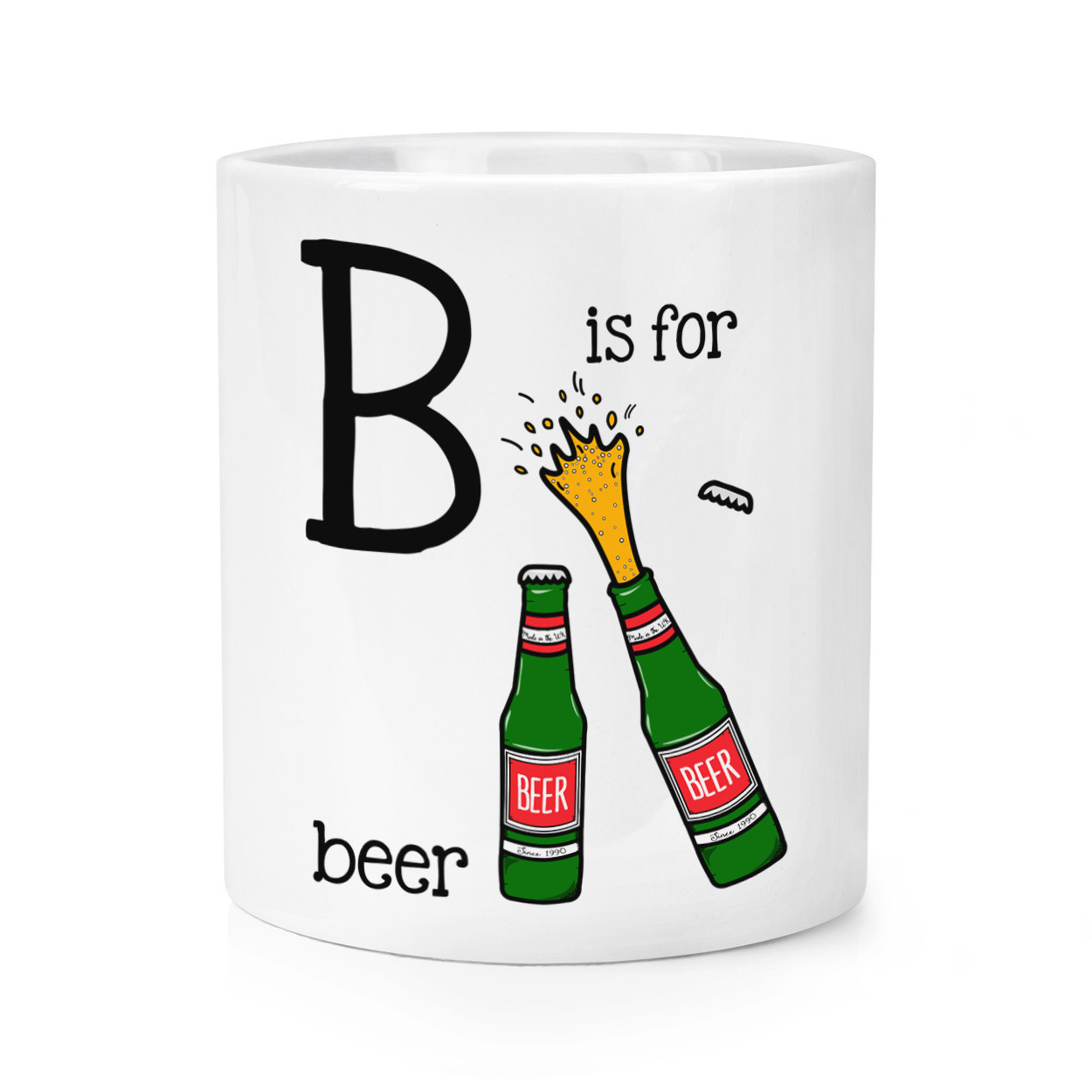 Letter B Is For Beer Makeup Brush Pencil Pot - Funny Alphabet Lager Dad