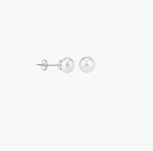 Boucles d'Oreilles en Perles de Majorque - 6 x 12 mm - France Minéraux