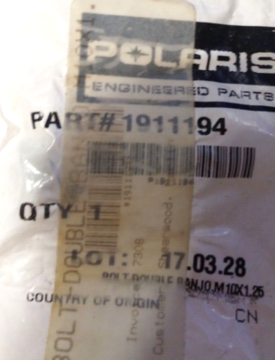 Polaris Sportsman, Scrambler Double Banjo Bolt NOS 1911194 (L