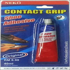 Shoe Adhesive Glue for Leather Vinyl Rubber Cork Canvas Contact Grip 40ml  F-S