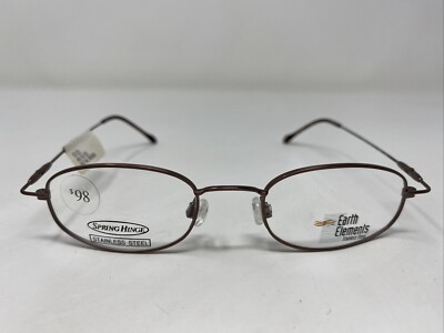 Earth Elements EE123 857 46-19-135 Brown Metal Full Rim Eyeglasses Frame !N12