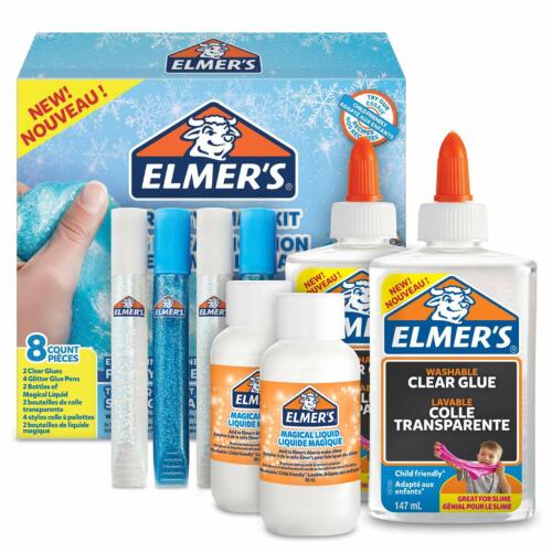 Kit de colle Elmers FROSTY Slime, colle claire, crayons adhésifs paillettes et A magique - Photo 1/10