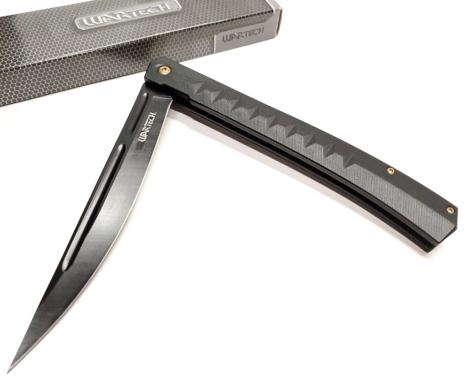 13" X Large Manual Ball Bearing Pocket Knife Flipper Blade Deep Carry Clip Black - Image 3 of 4