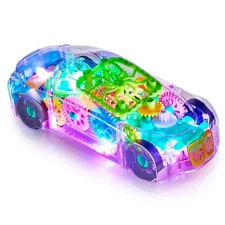 Playbees Light-Up Transparent Car Toy Toys for Autistic Kids Ages 3-5 7 Senso...