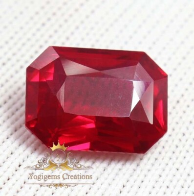 15.82Ct Flawless Natural Mogok Red Ruby EGL Certified Emerald Cut Loose Gemstone