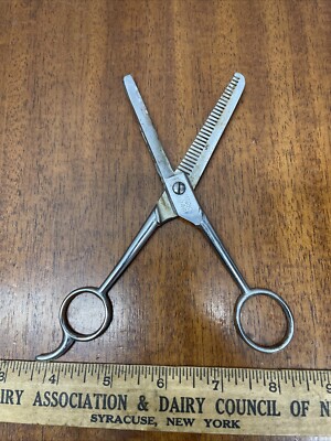 vintage MARKS 948 Chrome Plated Italy scissors barber thinning shears