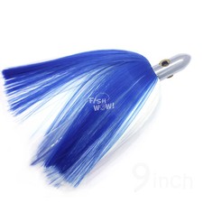 9" Fishing ilander Style lure 3.5oz Chrome Plated heavy Bullet Head Blue White