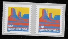US Scott #2902B, PAIR 1996 Butte 5c FVF MNH