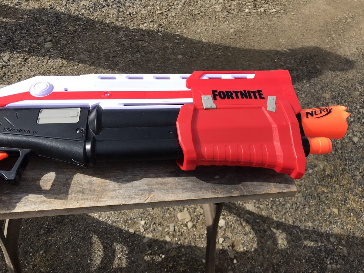 Nerf Fortnite Bossmerg 12 PUMP Shotgun Blaster Red Works | eBay