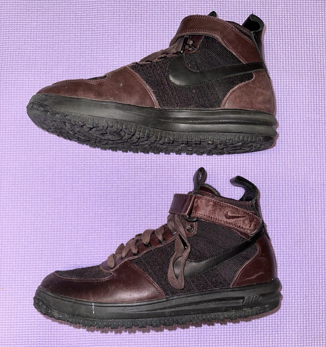 Nike Lunar Force Duck Boot Burgundy Trainers, Sneakers UK10