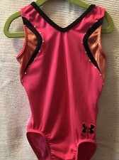 UNDER ARMOUR GYMNASTICS dance ballet LEOTARD Child Medium PINK BLACK