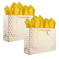 2 Pack 16.5" Extra Large Gift Bags with Tissue Paper for Mother's Day Birthda...