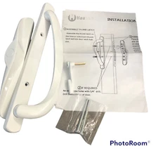 Patio Door Handle Set - Sliding Glass Door Fits For 3-15/16. White- (new)