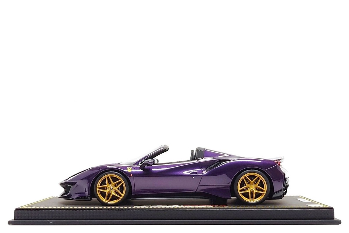 BBR Models 1:18 Ferrari 488 Pista Spider in Viola Hong Kong (#00
