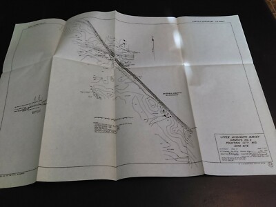 1930 War Dept Survey Map Diagram Mississippi River Fountain City WI Dam Dike 