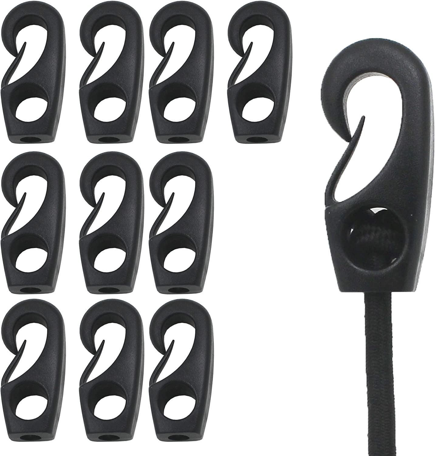 YYST Kayak Cord Hook Nylon Bungee Hook for Shock Cords 3/16, 15/64,1/4, 9/32 (P
