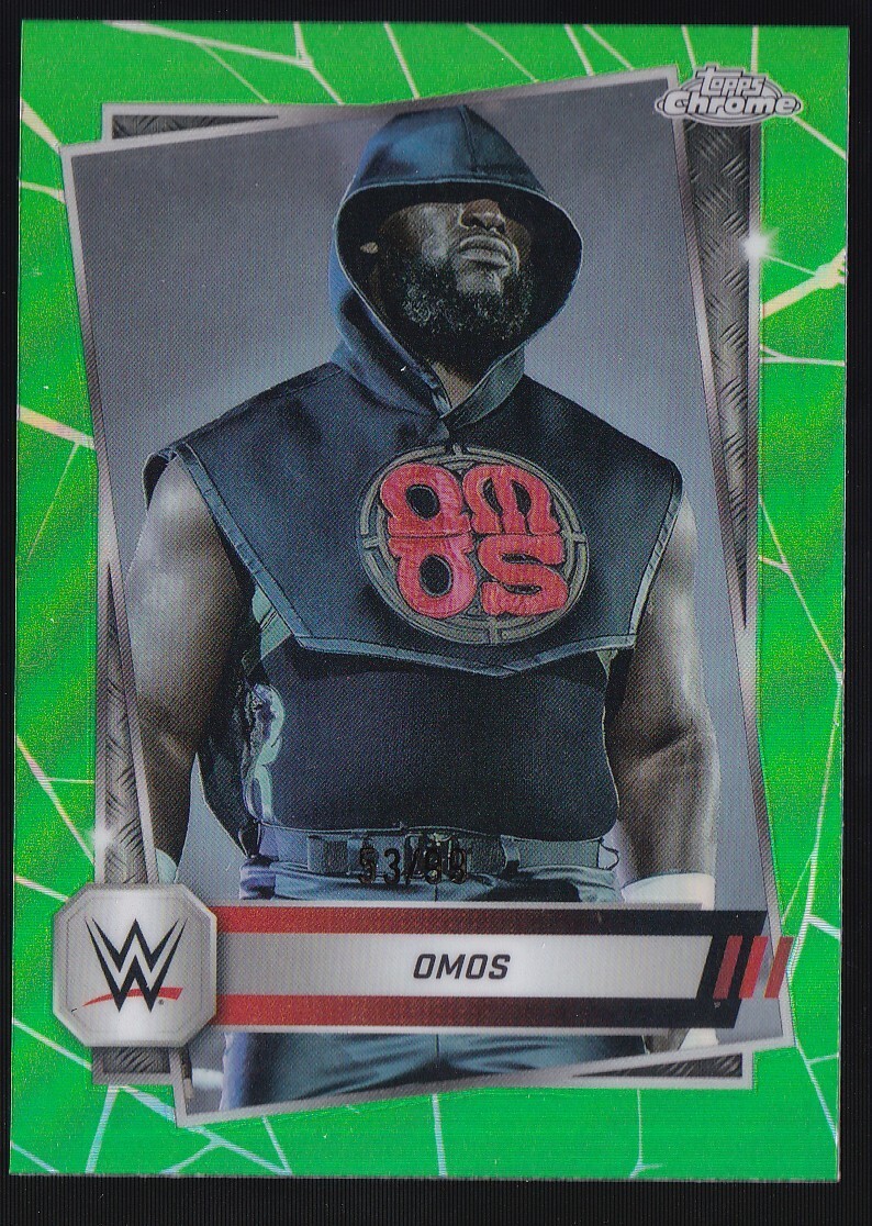 Omos #53 Wrestling Cards 2025 Topps Chrome WWE trading card — raw and PSA graded price guide