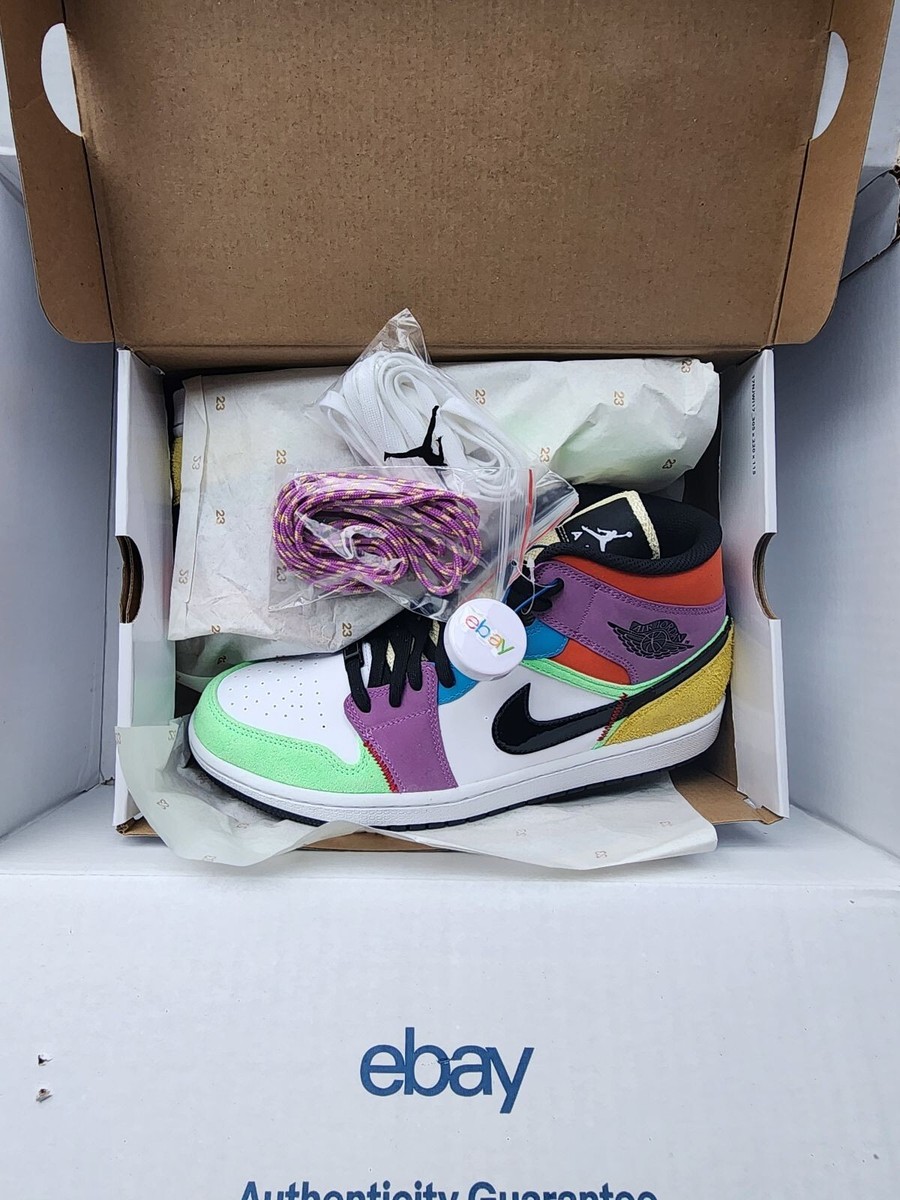 Authentic Nike Air Jordan 1 Mid SE Multi-Color Lightbulb Size 10.5