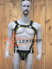 Men Leather Full Body Harness Armor Buckles Adjustable Strap Belt Club Costum