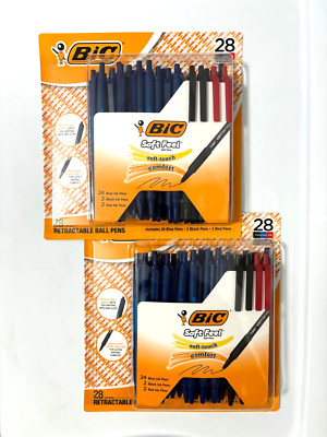 Price Drop 56 ct BIC Soft Feel Retractable Ball Point Pen Medium 1.0 mm Assorted