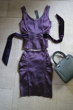 SALE❤️Elegant Chic Satin Velvet Purple Mermaid Dress Set SZ S-M