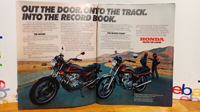 HONDA CB750F NIGHTHAWK 450  MOTORCYCLE  1980 2 PAGE  PRINT AD 11 X 17  L2