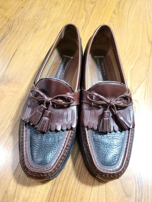 Johnston & Murphy Mens Tassle Kiltie Loafers 10W Black 