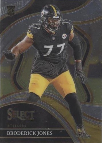 2761J 2023 Panini Select #292 Broderick Jones Red and Yellow