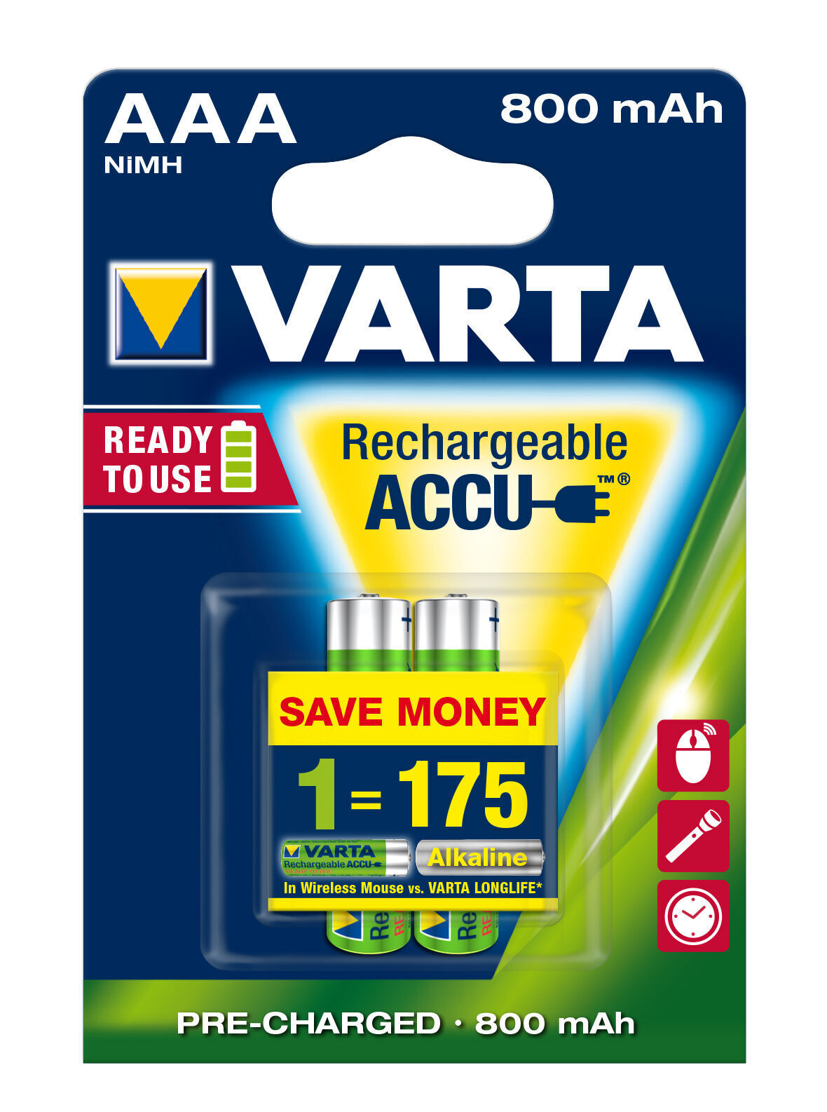 Thumbnail - Akku Phone Aaa 800mah 2er 44,50 Mm Dect Telefon 2 St Varta Batterien