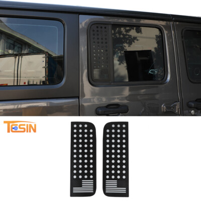 Alloy Rear Window Glass Trim for Jeep Wrangler JL/Gladiator JT 18+ 4Door US-Flag
