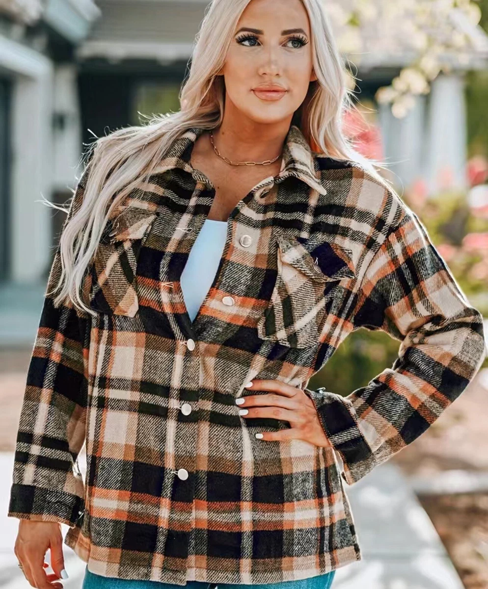 Flannel winter cheap jacket womens