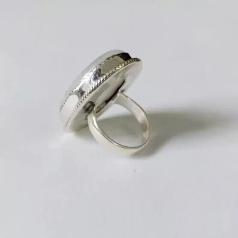 Large Moonstone Ring 925 Sterling Silver Handmade Women Gift Ring All Size C412 - Image 4 of 4