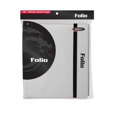 BCW 9-Pocket Folio Album White Archival Safe, 20 Double-Sided Side-Loading Pages
