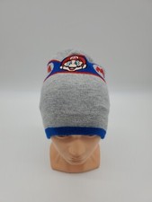 Super Mario Bros Beanie Hat Cap Boys Gray Blue.. 7095