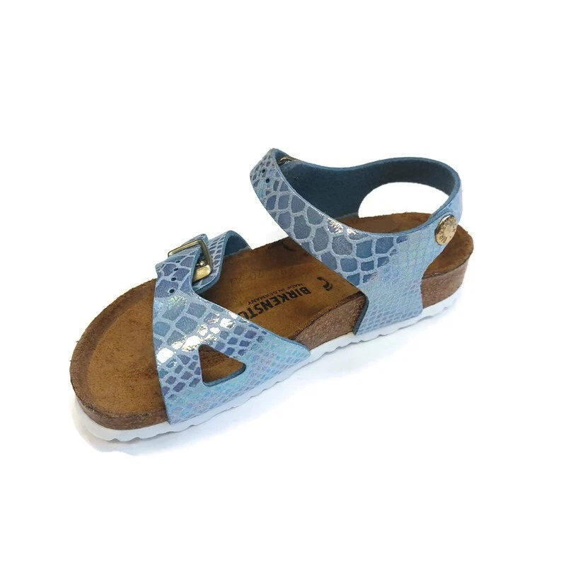 Birkenstock EU 28 Niñas EE. UU. K 10 Jóvenes Rio Niños Birko-Flor Sandalias Azul ESTRECHAS Foto 4 de 4